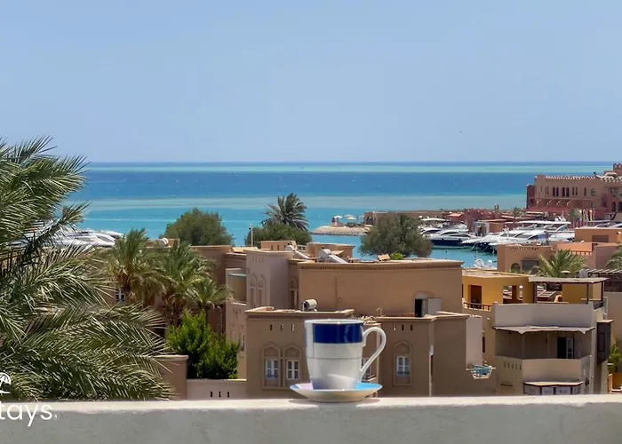 Ollystays Seaview 3br Heated Pool Gym-joubal El Gouna Apartman
